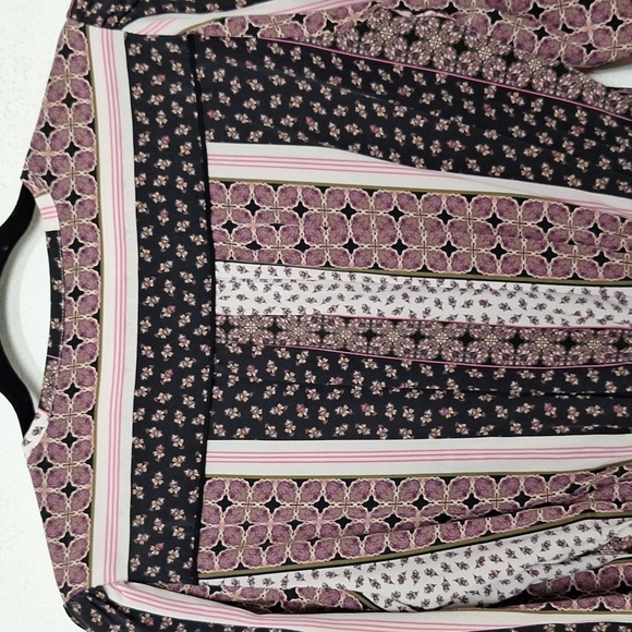 INTERMIX Purple 100% Silk Bohemian Coquette V-Neck Long Sleeve Romper Size 2 - Picture 13 of 15